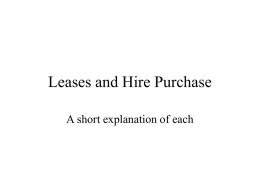 Leases and Hire Purchase - ATS Accounting Training System