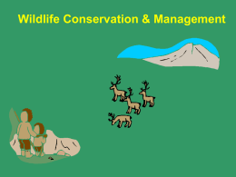 Wildlife Management - Wildlife Ecology and Conservation