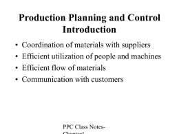 Production Planning and Control Class Notes