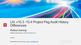 Infor LN 10.3 - 10.4 Project Peg Audit History Differences