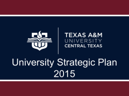 University Strategic Plan 2015