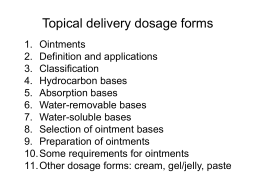 Topical Drug Delivery