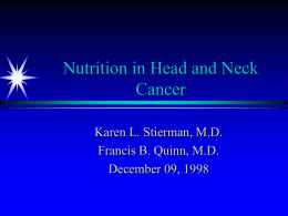 Nutrition in Head and Neck Cancer