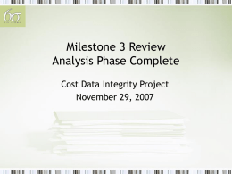 Project Milestone Review