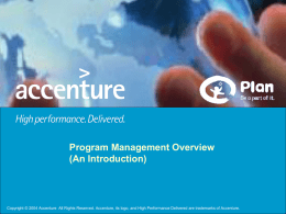 Program & Project Management Curriculum FY04 Development Plan