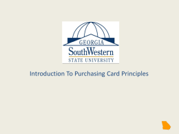 Introduction to Purchasing Card Principles
