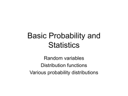 Basic Probability and Statistics