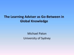 The Learning Adviser as Go-Between in Global Intelligence