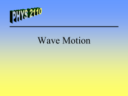 Wave Motion - Cedarville University