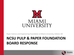 NCSU Pulp & Paper Foundation Board Response