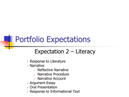 Portfolio Expectations - Chariho Regional School District