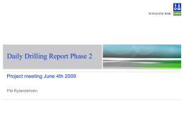Daily Drilling Report – Phase 2