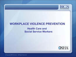 Workplace Violence Prevention for Social Workers
