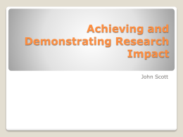 Achieving and Demonstrating Research Impact