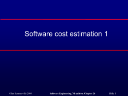 Software cost estimation - University of St Andrews