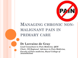 Managing chronic non-malignant pain in primary care