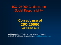 The Zen of Standards - ISO 26000, an estimation
