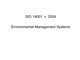 Overview of ISO 14001 Standard