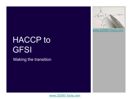 HACCP to GFSI