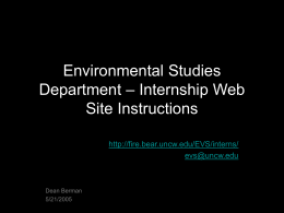 Environmental Studies Department – Internship Web Site