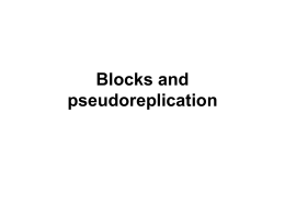 Lecture 2: Replication and pseudoreplication