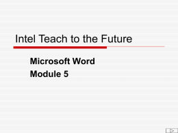 Intel Teach to the Future