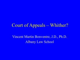 Court of Appeals – Whither?