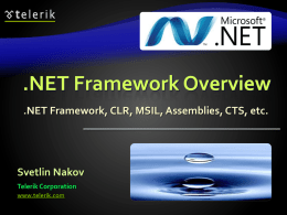 .NET Framework Overview - Telerik Mobile App Development