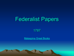 Federalist Papers - www.malaspina.org