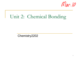Unit 2: Chemical Bonding - Corner Brook Regional High