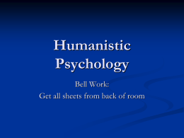 Humanistic Psychology - West Point Public Schools
