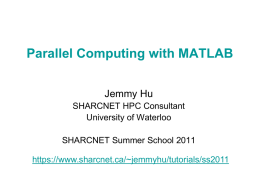 Parallel Computing with Matlab