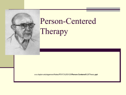 Person-Centered Therapy - Northwestern Oklahoma State