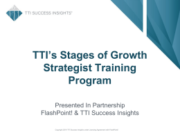 TTI’s Stages of Growth Strategist Training Program