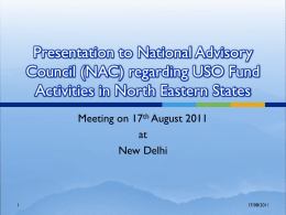 Review of USO Fund Activities in North Eastern States