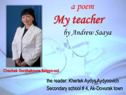 a poem My teacher by Andrew Saaya