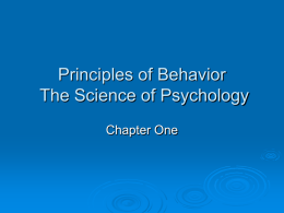 The Science of Psychology - Texas Christian University