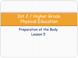 Int 2 / higher Grade Physical Education