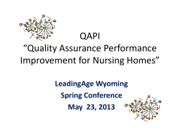 QAPI Quality Assurance Performance Improvement for Nursing