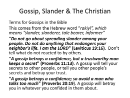 Gossip, Slander & The Christian