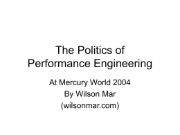 The Politics of Performance Engineering
