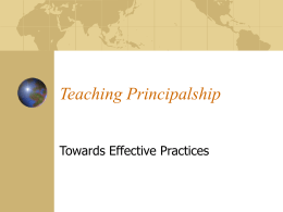 Teaching Principalship