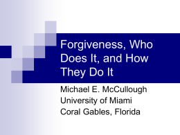 Forgiveness in the Population (Poloma & Gallup, 1991)