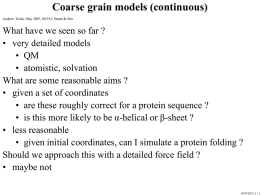 Coarse grain models (continuous)
