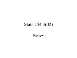 Stats 244.3 - The Department of Mathematics & Statistics