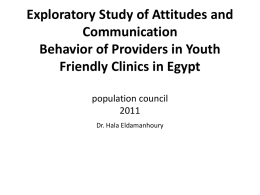 Exploratory Study of Attitudes and Communication Behavior
