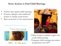 Some Actions to End Child Marriage