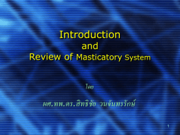 Introduction and Review of Masticatory System