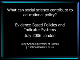 What can social science contribute to educational policy?