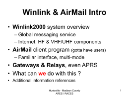 Winlink & Airmail Intro